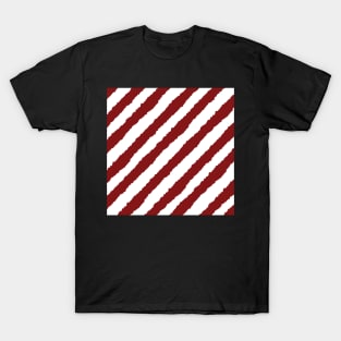 Red Brick Diagonal Stripe Seamless Repeat Pattern T-Shirt